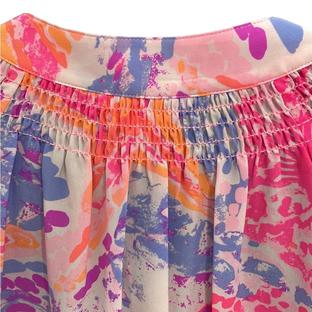 LILLY PULIZER bohemian pastel beachy design blouse, XXS, New With Tags - Picture 4 of 10